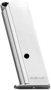 Mec-Gar Walther PPK/S .380 Magazine Nickel Finish Standard Floorplate 7/rd