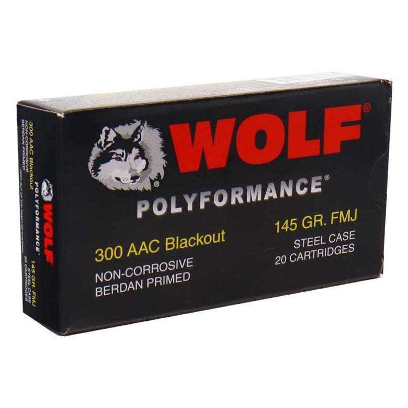 Wolf Polyformance 300 AAC Blackout Ammunition 145 Grain Full Metal Jacket