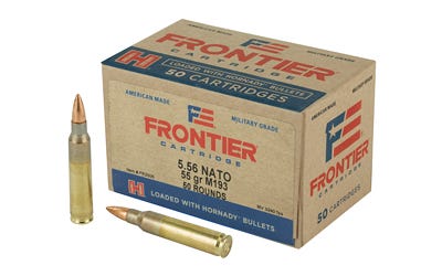 Hornady 5.56x45mm NATO FR2005 Frontier Cartridge XM193 Full Metal Jacket FMJ 55 Grain