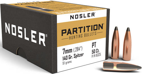 Nosler 140gr Partition 7mm .284 Spitzer Reloading Bullets 50ct
