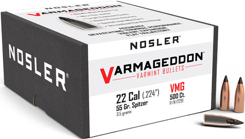 Nosler 55gr .224 Cal Varmageddon Metallic Tip Reloading Bullets 500ct