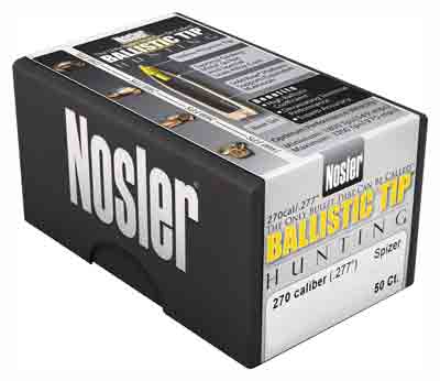 Nosler 140gr .277 Cal Ballistic Tip Spitzer Reloading Bullets 50ct