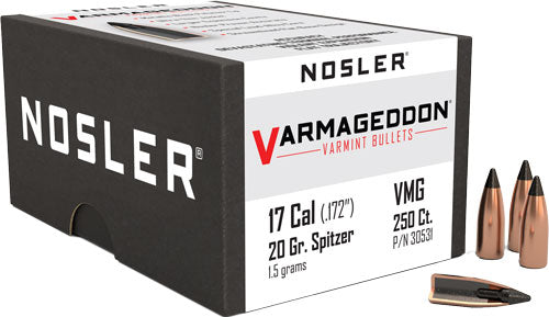 Nosler Varmageddon Tipped Component Bullets 17 Cal .172 20gr 250ct