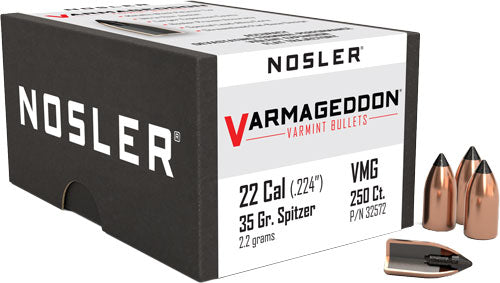 Nosler Varmageddon Tipped Component Bullets 22 Cal .224 35gr 250ct