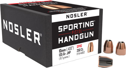 Nosler JHP Component Bullets 10mm .400 135gr Flat Base 250ct