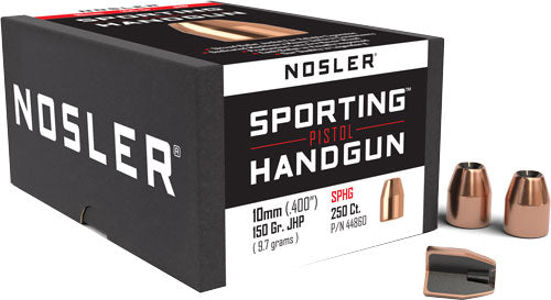 Nosler JHP Component Bullets 10mm .400 150gr Flat Base 250ct