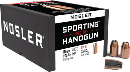 Nosler JHP Component Bullets 10mm .400 200gr Flat Base 250ct