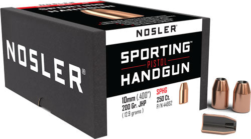 Nosler JHP Component Bullets 10mm .400 200gr Flat Base 250ct