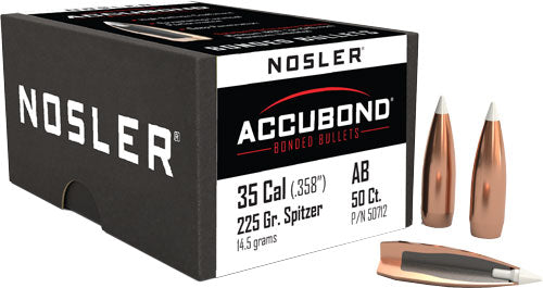 Nosler AccuBond .358" 225gr Spitzer Polymer Tip Bullets 50ct