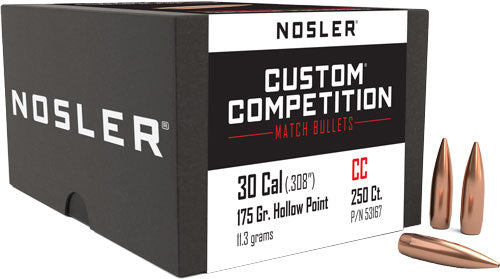 Nosler 175gr .308 Cal HP-BT Custom Competition Reloading Bullets 250ct