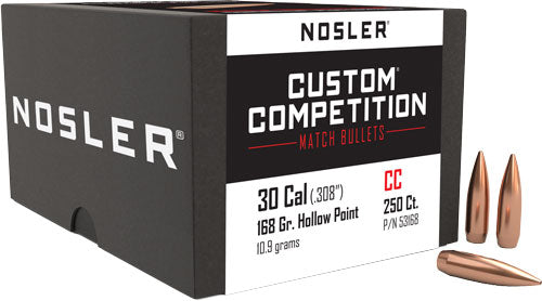Nosler 168gr .308 Cal HP-BT Custom Competition Reloading Bullets 250ct