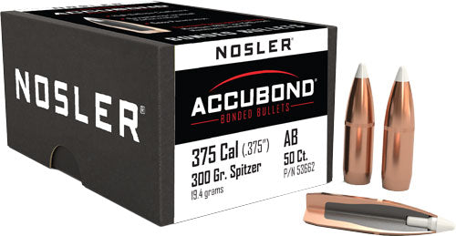 Nosler AccuBond .375" 300gr Polymer Tip Cannelure Bullets 50ct