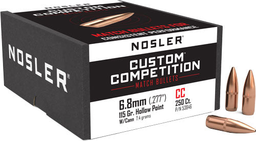 Nosler Custom Competition .277" 115gr HPBT 6.8mm Bullets 250ct