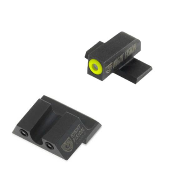 Springfield XD Perfect Dot NS Set w/Yellow Front and Black U-Notch Rear
