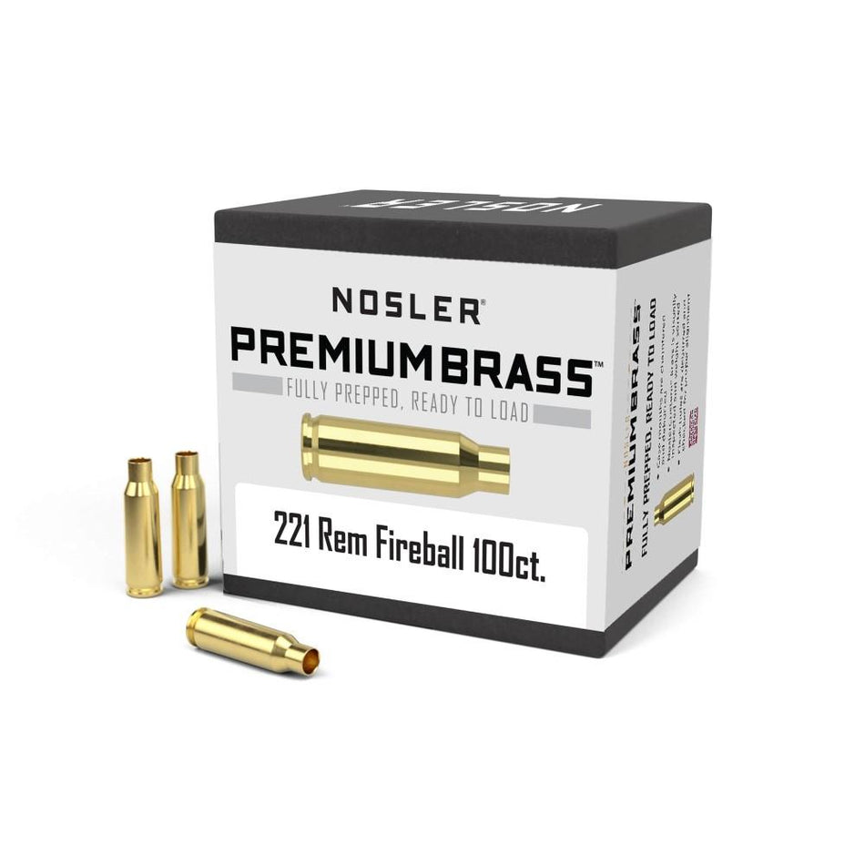 Nosler .221 Fireball Unprimed Brass Rifle Cartridge Cases 100ct