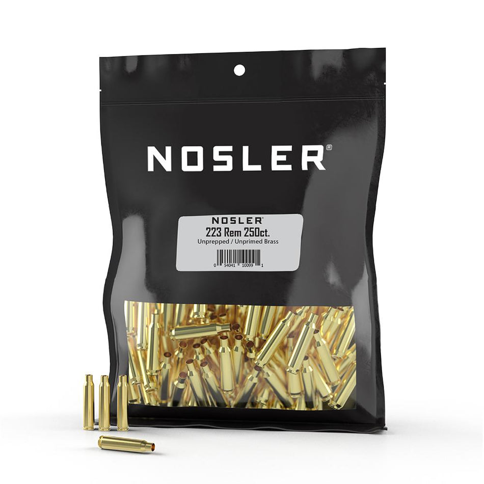 Nosler Unprepped Unprimed .223 Remington Bulk Rifle Brass 250/ct