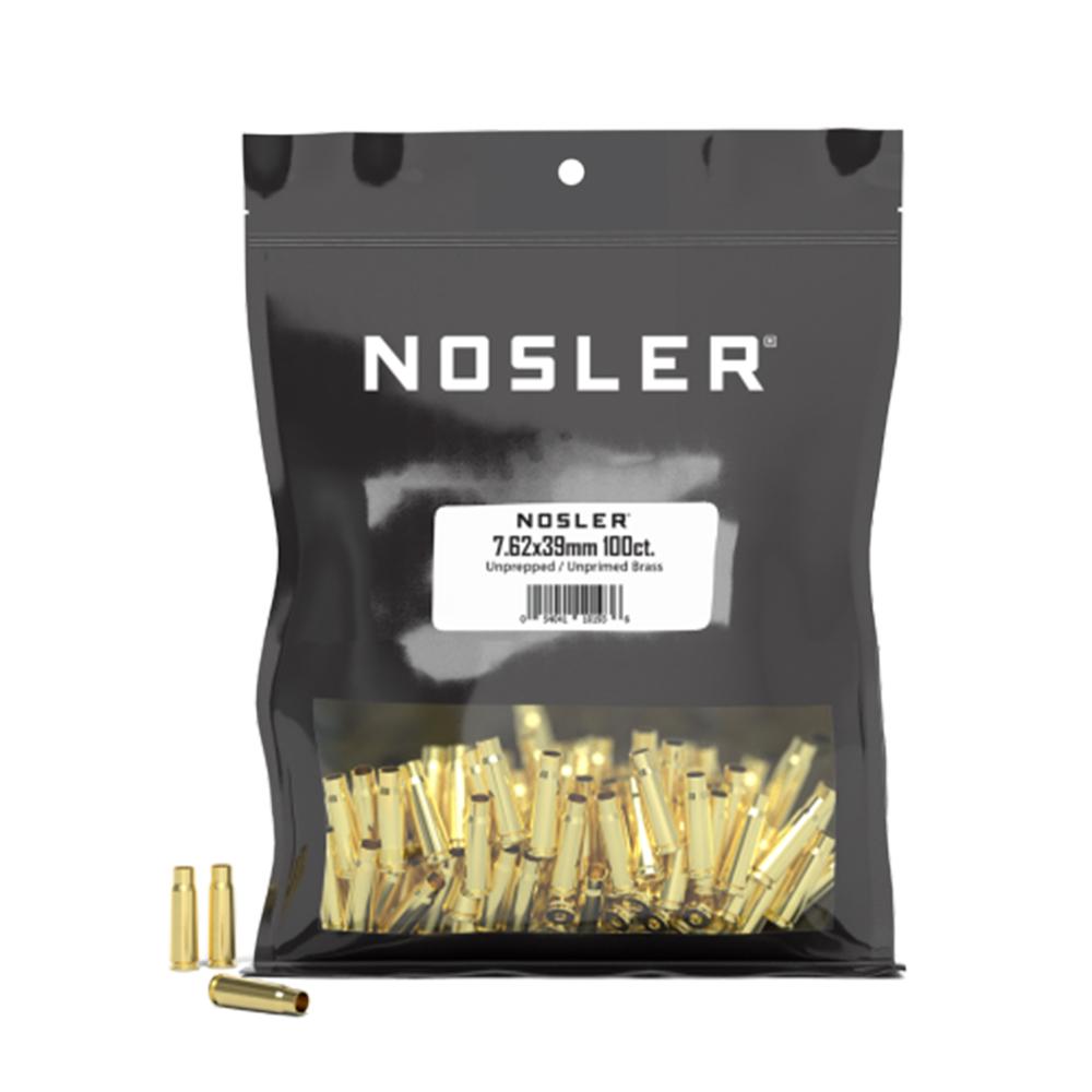 Nosler Unprepped Unprimed 7.62X39 Premium Brass Reloading Cases 100pk