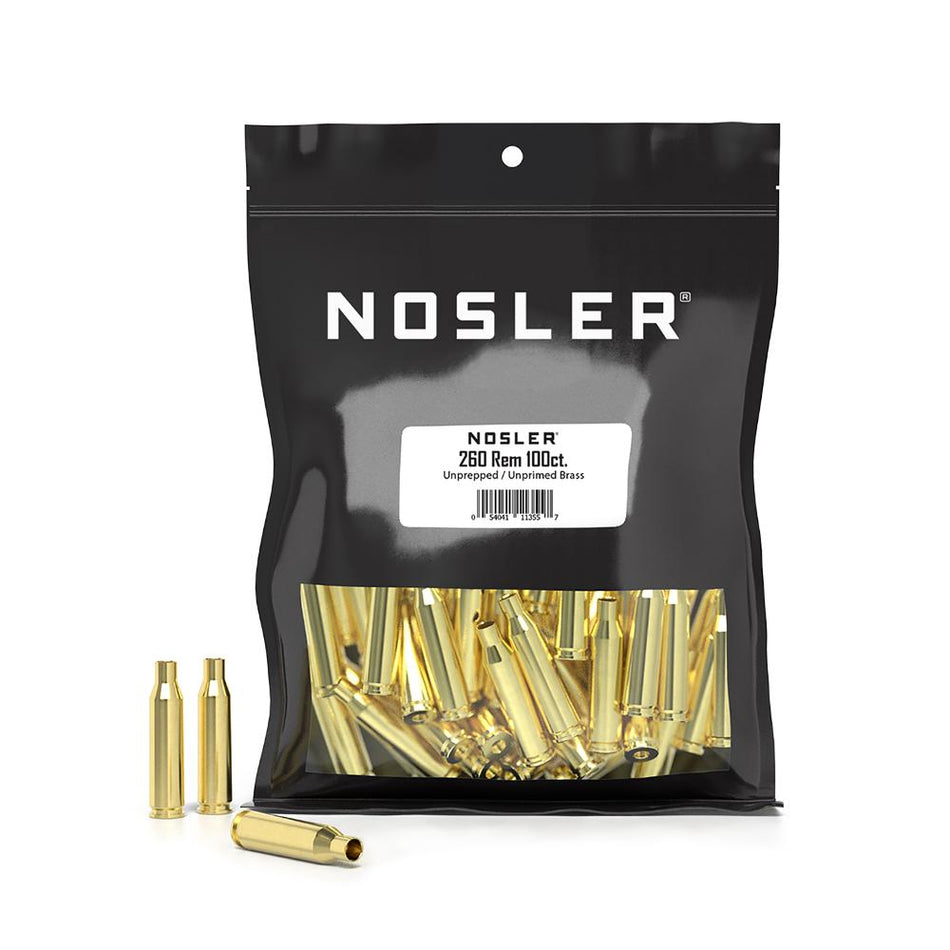 Nosler .260 Remington Unprepped Unprimed Bulk Brass Cases 100/ct