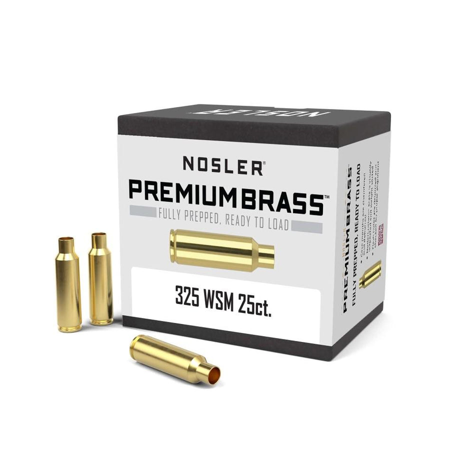 Nosler .325 WSM Unprimed Rifle Cartridge Brass Cases 25/ct