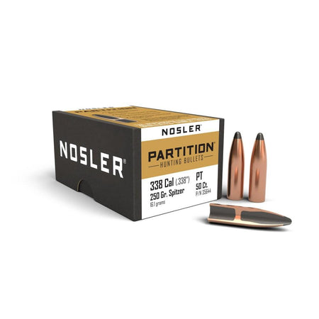 Nosler 338 Cal 250gr Partition Reloading Bullets 50ct Box
