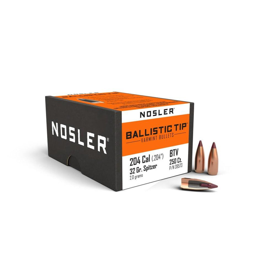 Nosler 32 gr .20 Cal .204" Ballistic Tip Varmint SBT-SB Bullets 250/ct