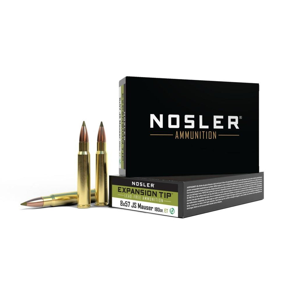 Nosler 8mm Mauser 40643 Expansion Tip E-Tip Lead-Free 180 Grain