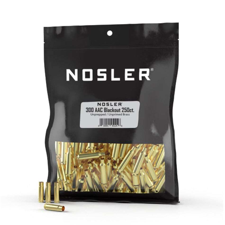 Nosler .300 AAC Blackout Unprimed Unprepped Brass Cases Box of 250