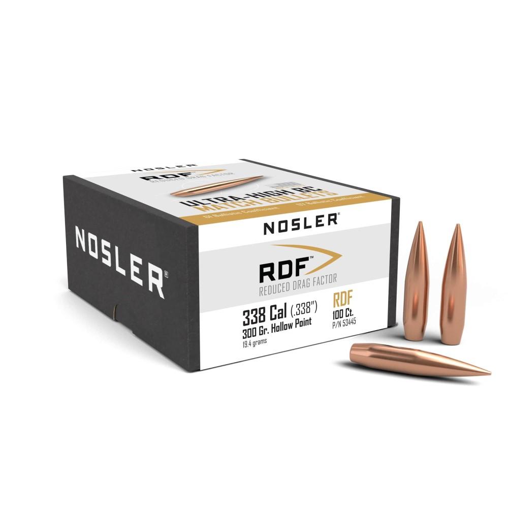 Nosler RDF .338 Caliber .338" 300 gr HPBT Match Bullets 100 Count
