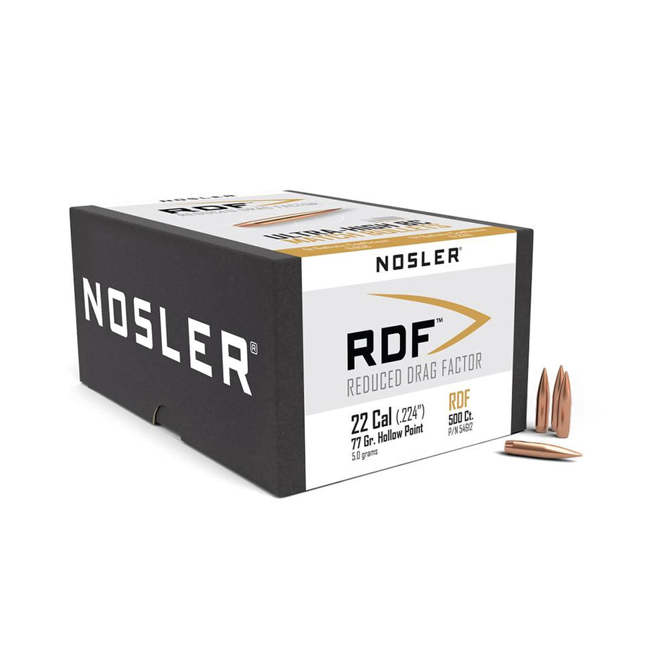 Nosler 22 Caliber 77 Grain RDF HPBT Competition Bullets 500-Count
