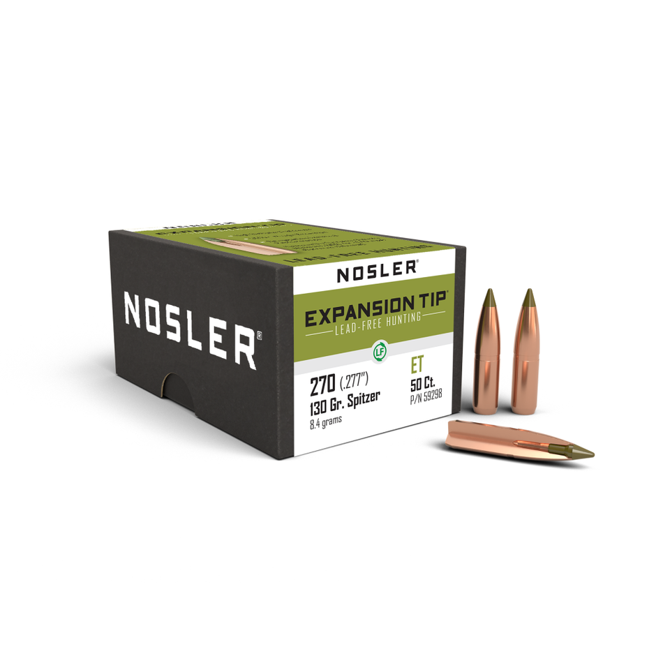 Nosler E-Tip Hunting Rifle Bullets .277" 130 gr Lead-Free SPTZ E-TIP 50/ct