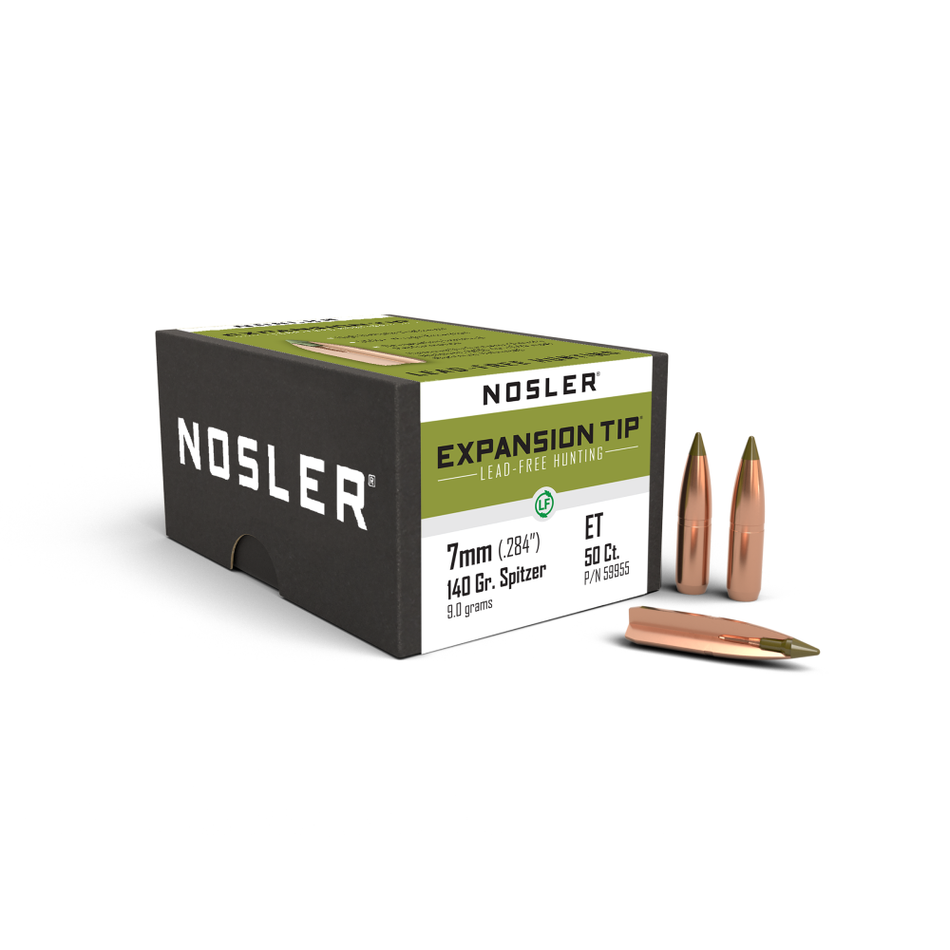Nosler Lead-Free E-Tip 7mm 140gr SPTZ Hunting Rifle Bullets 50/ct