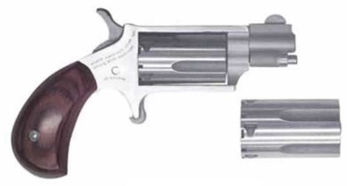 North American Arms 22MSC Mini-Revolver, 22 LR/22 WMR, 5-Shot, 1.13" Stainless, Rosewood Birdshead Grip