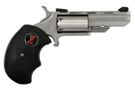 North American Arms BWL Black Widow Compact Frame 22 LR 5 Shot 2" Stainless Steel Vent Rib Barrel, Stainless Steel Frame, Stainless Cylinder, Black Finger Grooved Rubber Grip, Exposed Hammer