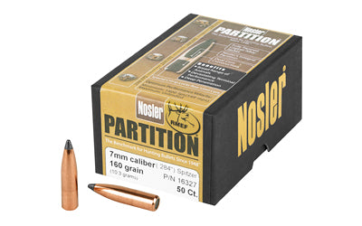 Nosler 16327 Partition .284 Diameter 7MM 160 Grain Spitzer Bullets 50 Count