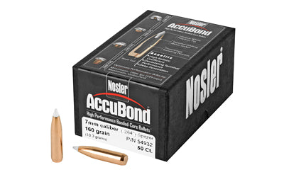 Nosler 54932 AccuBond .284 Diameter 7MM 160 Grain Spitzer BT Bullets 50 Count