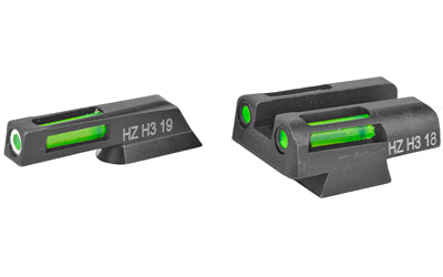 Hi-Viz CZN321 CZ 75/85/P-01 Tritium/LitePipe Night Sights, LiteWave H3, Green Front w/White Ring, Green Rear, All Steel