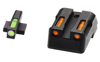 Hi-Viz KBN421 LiteWave H3 Tritium Night Sights for Kimber 1911 Models, Green Front w/White Ring, Orange Rear, 12-Year Warranty