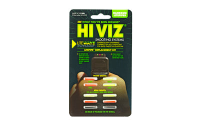 Hi-Viz LWH-KIT Replacement LitePipe Kit for LiteWave Handgun Sights, 10-Piece, Green and Red Front Plus Green/Red/Black Rear