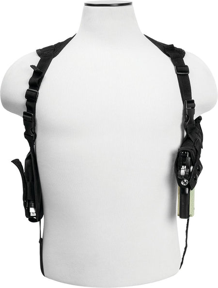 NcSTAR VISM Ambi Horizontal Shoulder Holster & Double Magazine Holder Black