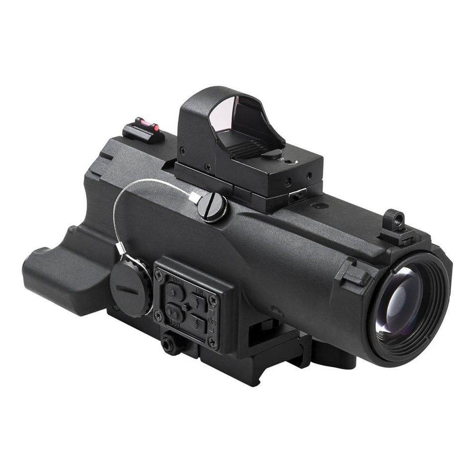 NcStar ECO Prismatic 4x Scope Laser and Green Micro Dot Combo Black