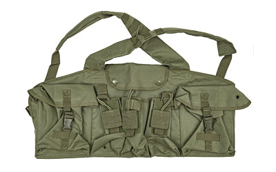NcSTAR CVAKCR2921G Green Ambidextrous AK Chest Rig – 6 Magazine Capacity, MOLLE Shoulder Straps