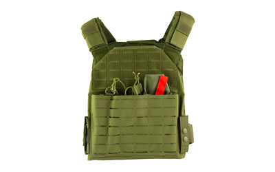 NcSTAR Laser Cut MOLLE Plate Carrier, Kangaroo Pouch, Fits 10x12 Hard Plates, Green, Med-2XL CVLCPC3050G