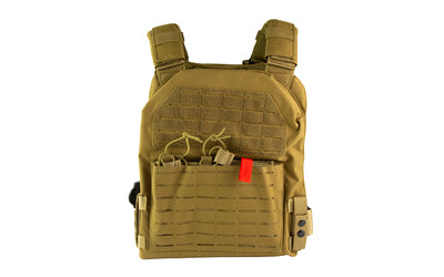 NcSTAR 2XL Laser Cut MOLLE Plate Carrier, Kangaroo Pouch, Fits 11x14 Hard Plates, Tan CVLCPCL3051T