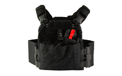 NcSTAR Laser Cut MOLLE Plate Carrier with Quick Release, Black, Size M-2XL, CVLCQR3054B