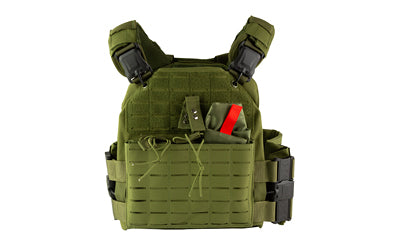 NcSTAR Laser Cut MOLLE Plate Carrier with Quick Release, Green, Size M-2XL, CVLCQR3054G