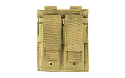 NcSTAR CVP2P2931T Tan Double Pistol Mag Pouch – PALS Straps, Adjustable Velcro Closures, MOLLE