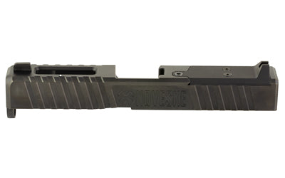 Noveske Direct Mount Optics Ready Slide, Glock 19 Gen 5, DLC Finish, Black, With Rear Sight Cover Plate, Front Sight, End Plate