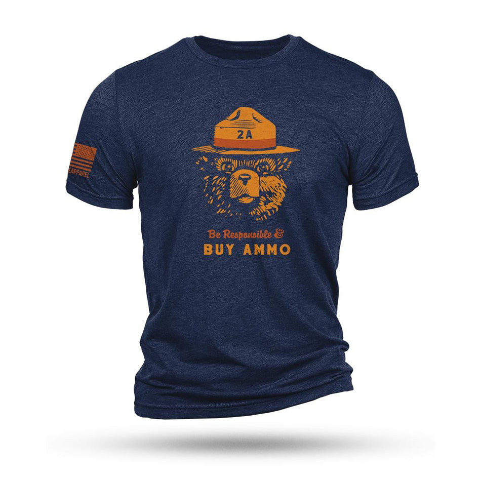 Nine Line Second Amendment Bear Navy Triblend Tee XL