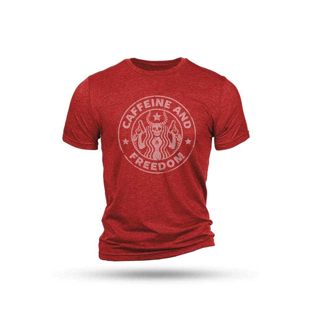 Nine Line Red Medium Caffeine and Freedom Short Sleeve T-Shirt