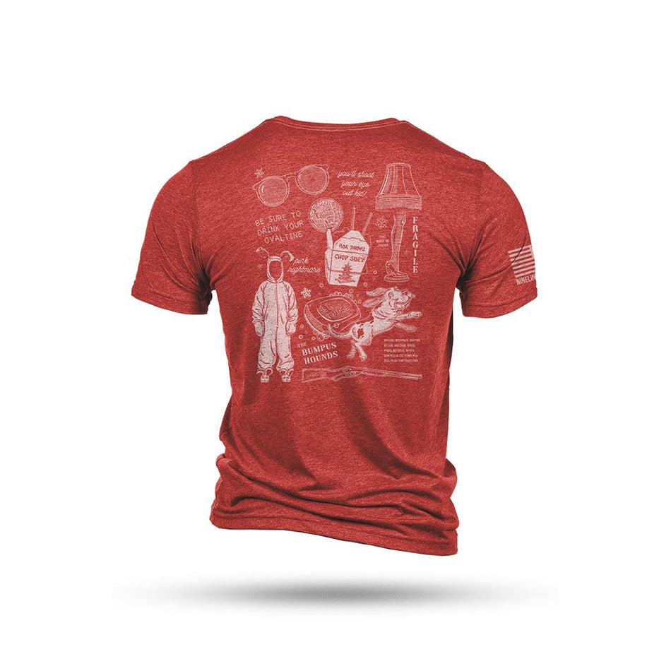 Nine Line Red Medium Xmas Story Tri-Blend Short Sleeve Shirt